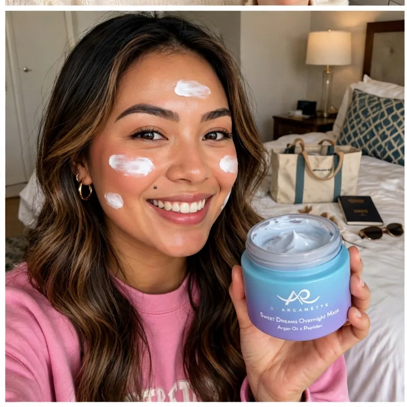 Person enjoying the Sweet Dreams Overnight Mask — glow check photo